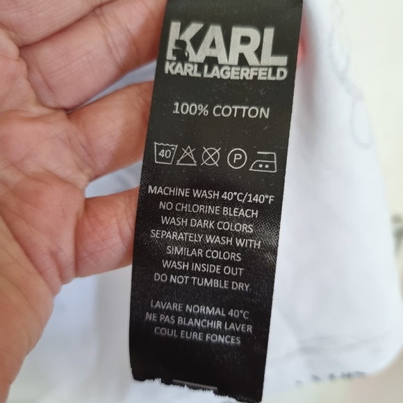 Karl lagerfeld multi logo polo shirt Size xl black/white - Picture 5 of 5